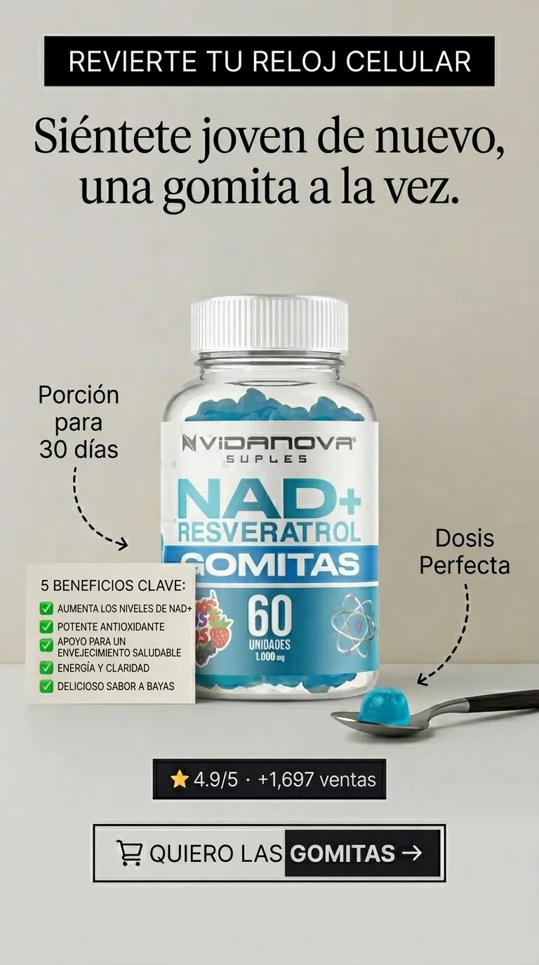 NAD+ Resveratrol 1000mg Gomitas 🍬 — Energía y Juventud Celular que Por Fin Vas a Querer Tomar