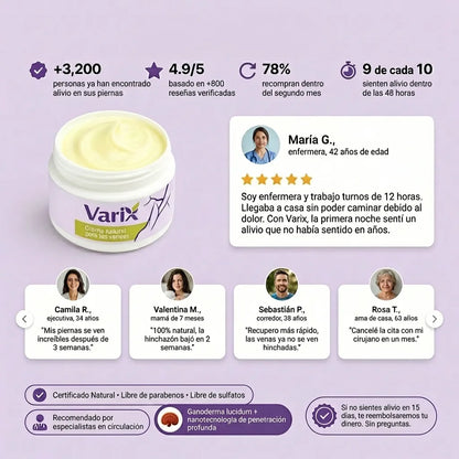 Crema para varices Alivio Instantáneo