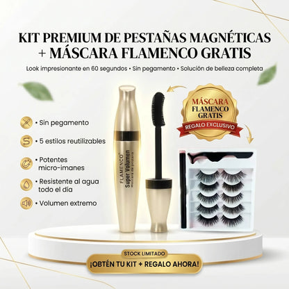 Pestañas Magnéticas ClicPerfect – Kit Completo + Regalo Máscara Flamenco